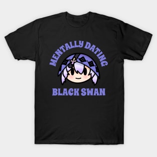 Honkai star rail mentally dating black swan typography game chibi | Morcaworks T-Shirt